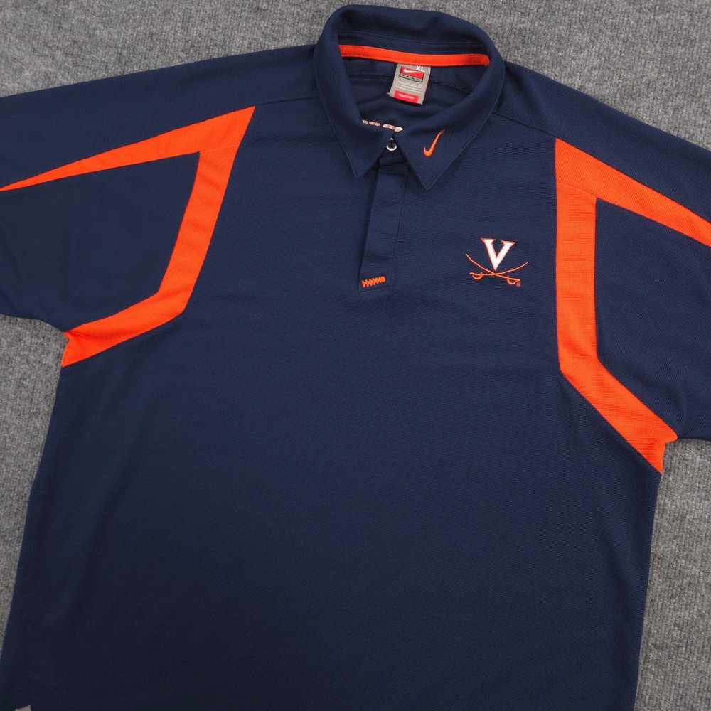 Vintage Nike Team University of Virginia Cavaliers Polo Shirt Mens XL Collegiate